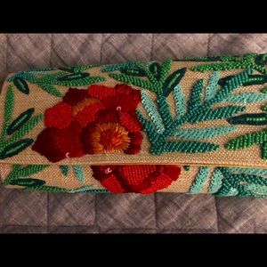 Anthropologie floral beaded clutch